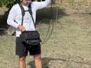 Tony Milluzzi, KD8RTT, author of Satellite Operating for Amateur Radio, working a satellite during a portable operation using a modified “LID stick” Arrow antenna.